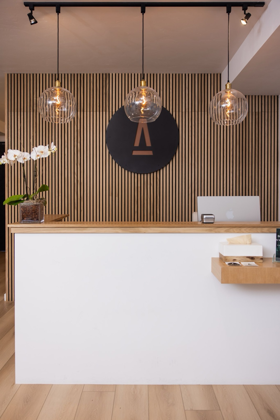 The BioPeak reception desk in Ketchum, Idaho